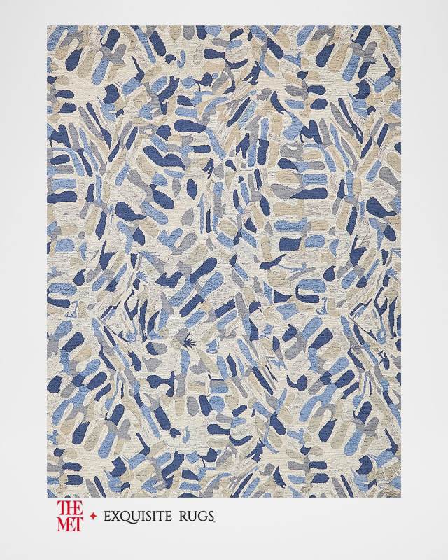 Botanica Hand-Tufted Navy/Ivory Rug, 8' x 10'